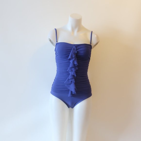 Womens Be Creative Purple Ruched One Piece Swimsuit S * - Picture 7 of 13